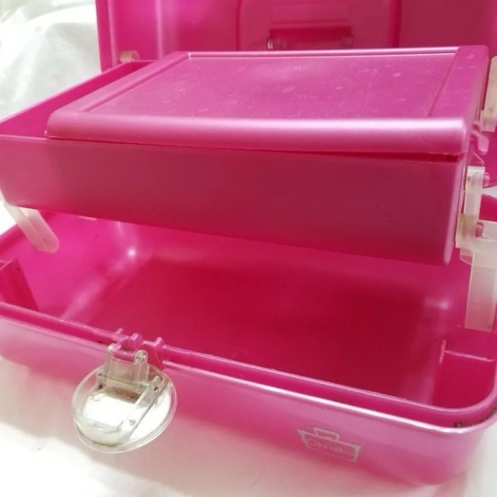 Y2K Vintage Pink Caboodle Makeup / Travel Case. Made in USA